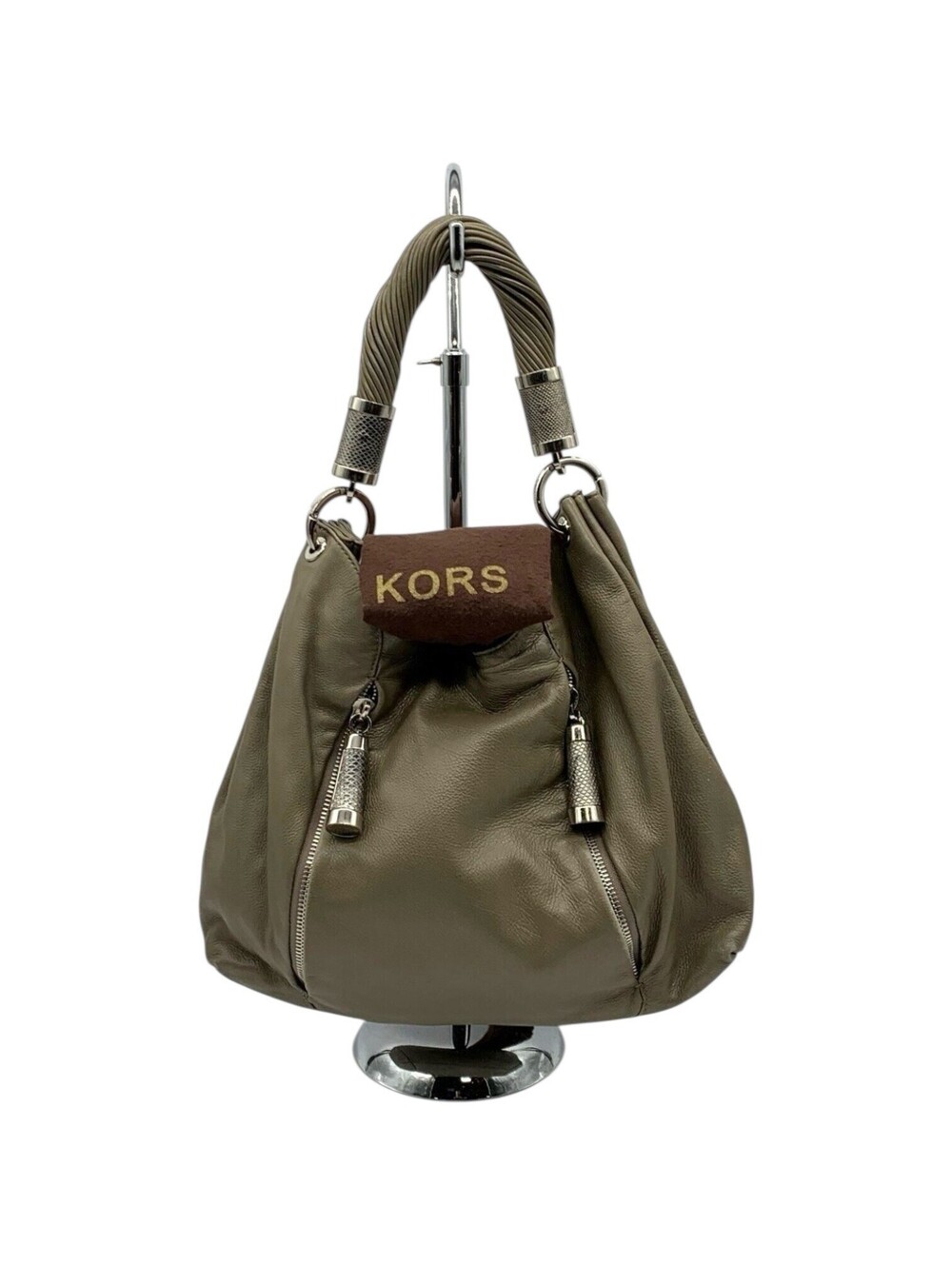 Michael Kors Tonne Shoulder Bag Hobo Taupe Leather Designer Purse Handbag [COPY]